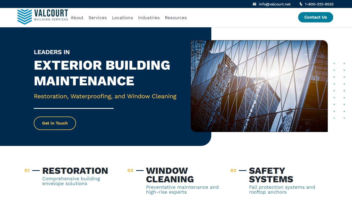 Commercial Building Restoration and Window Cleaning | Valcourt